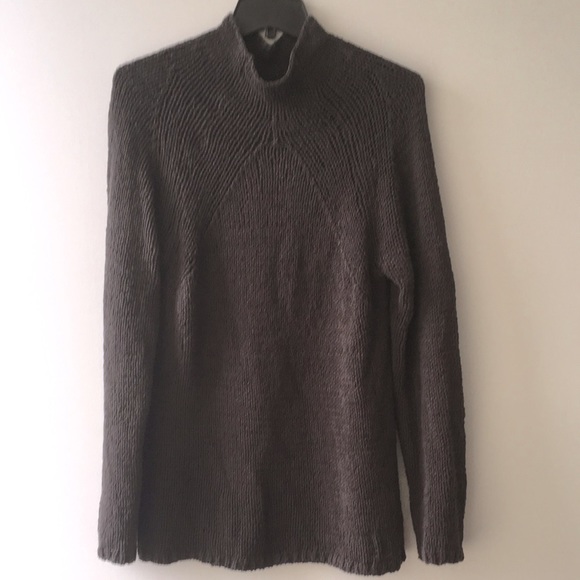 Nic+Zoe Knit Brown Taupe Sweater Mock Turtle Neck - Picture 2 of 5
